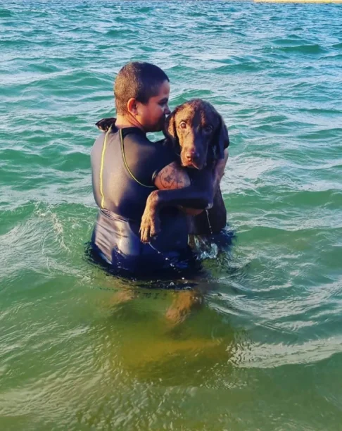 A rescued dog supported by Tails of Freedom